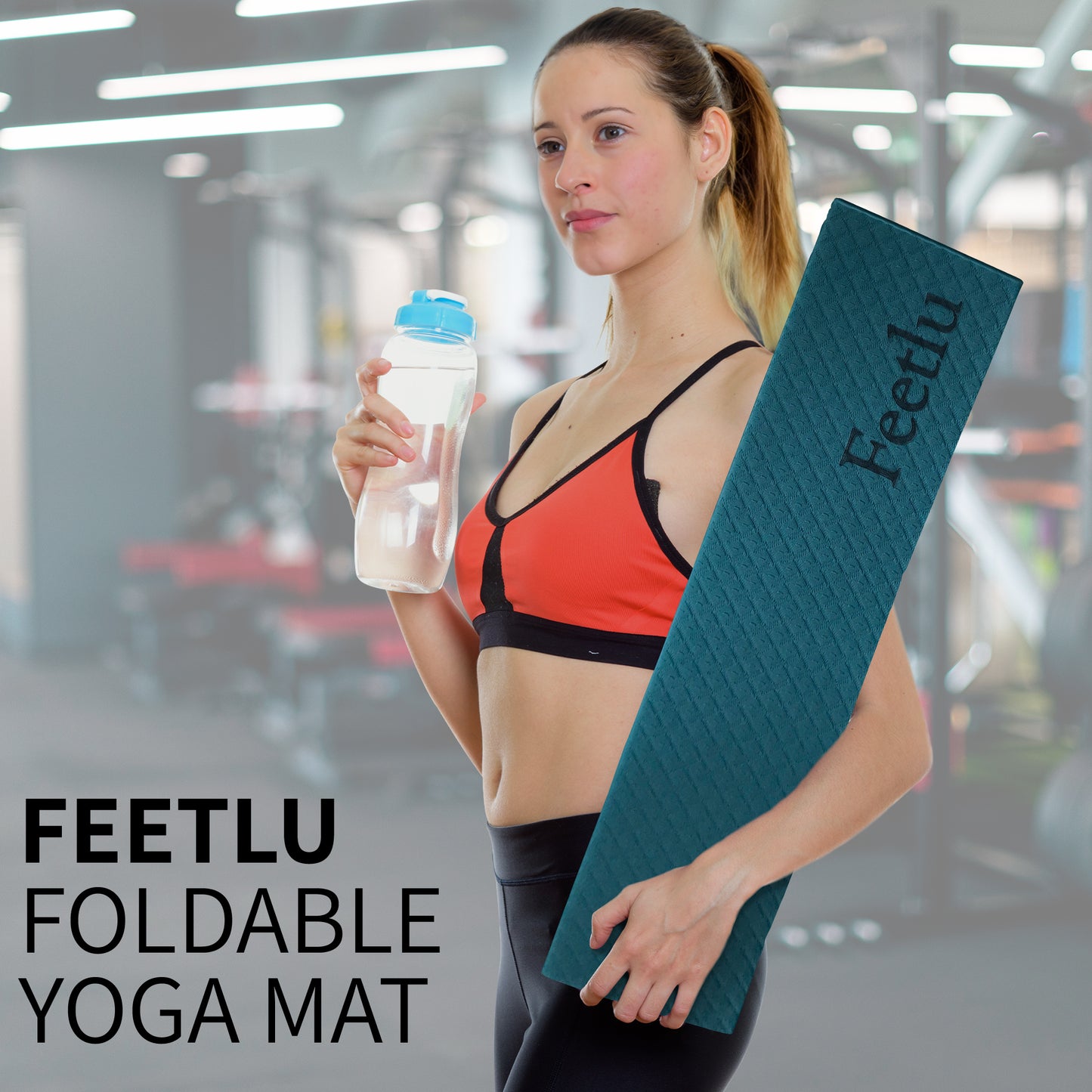 Foldable Exercise Yoga Mat 6mm (1/4") - Dark Green