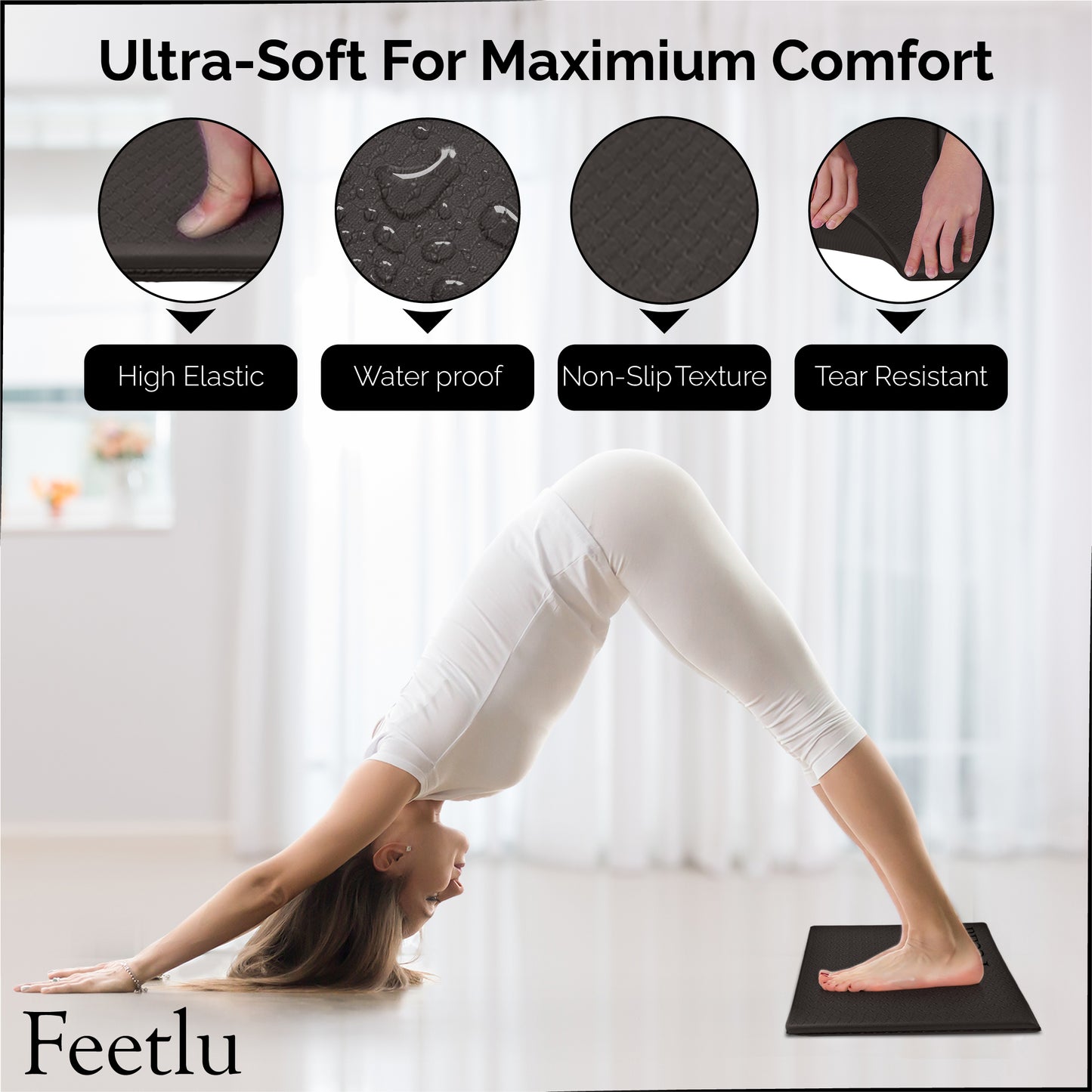 Yoga Knee Pad 12mm (1/2") - Black