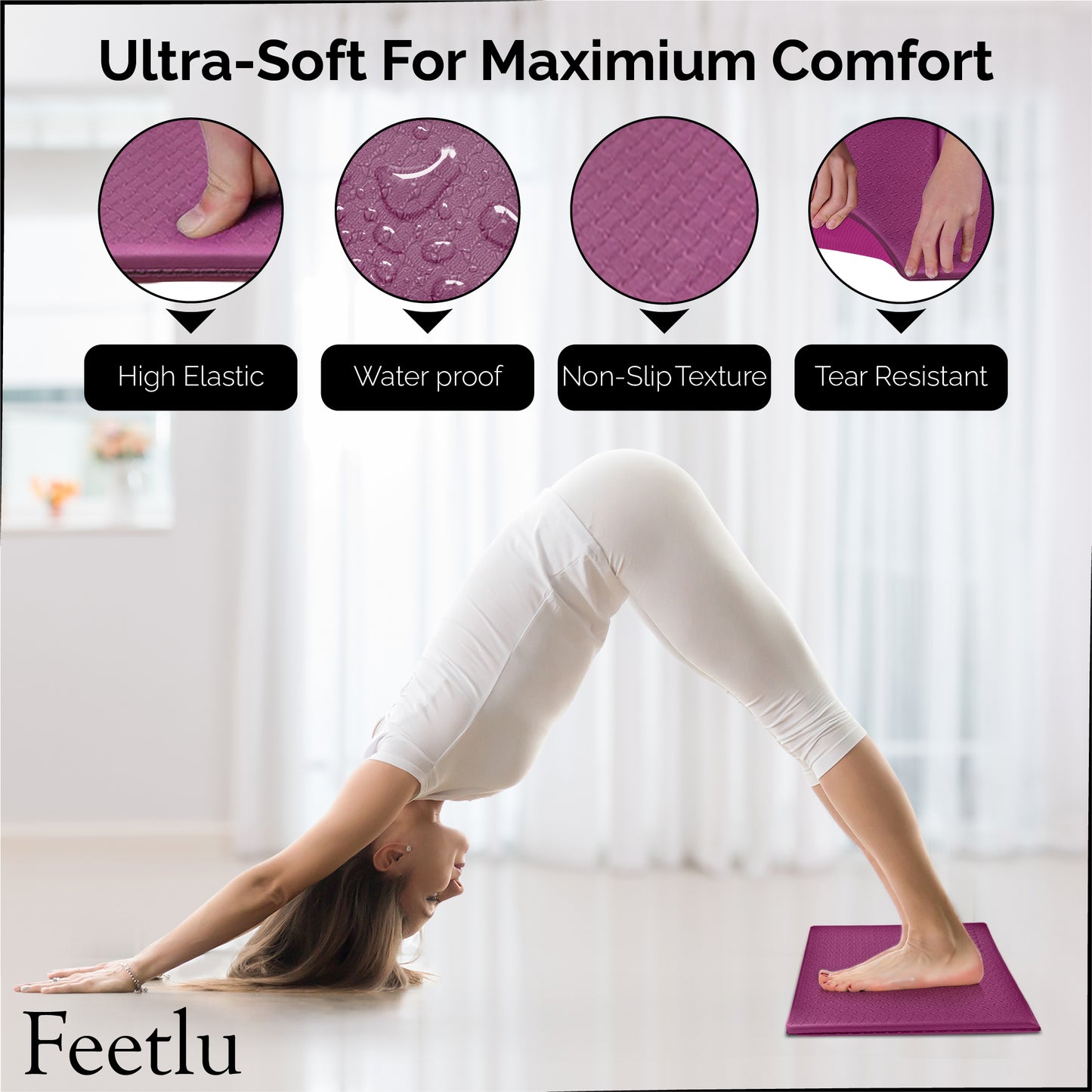 Yoga Knee Pad 12mm (1/2") - Purple
