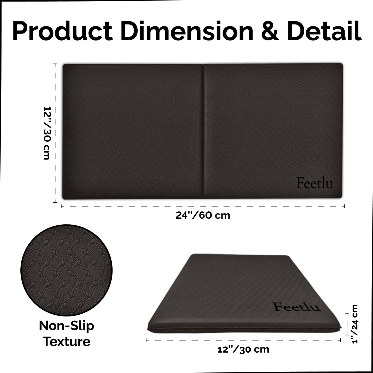 Yoga Knee Pad 12mm (1/2") - Black