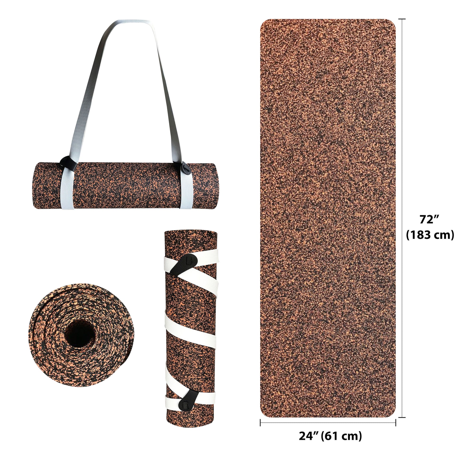 Recycled Exercise Yoga Mat | Black and Orange Mat | Feetlu