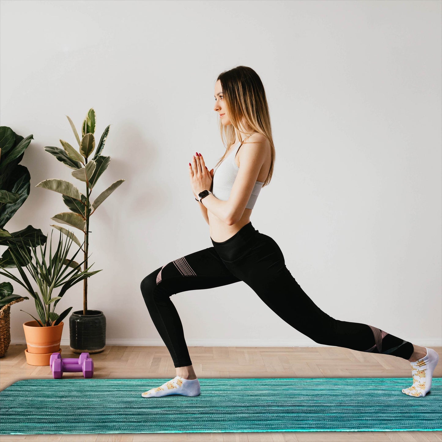 Comfortable Yoga Mat | Green and White Yoga Mat | Feetlu