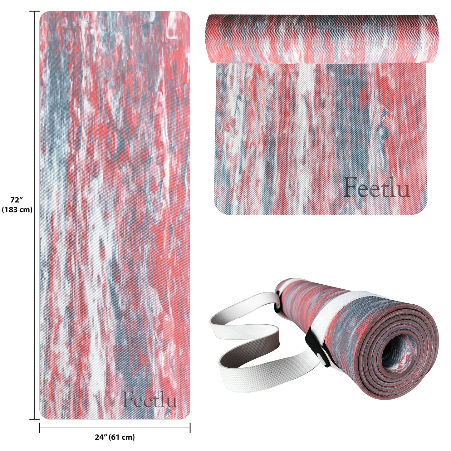 Exercise Yoga Mat | Gray Yoga Mat | Feetlu