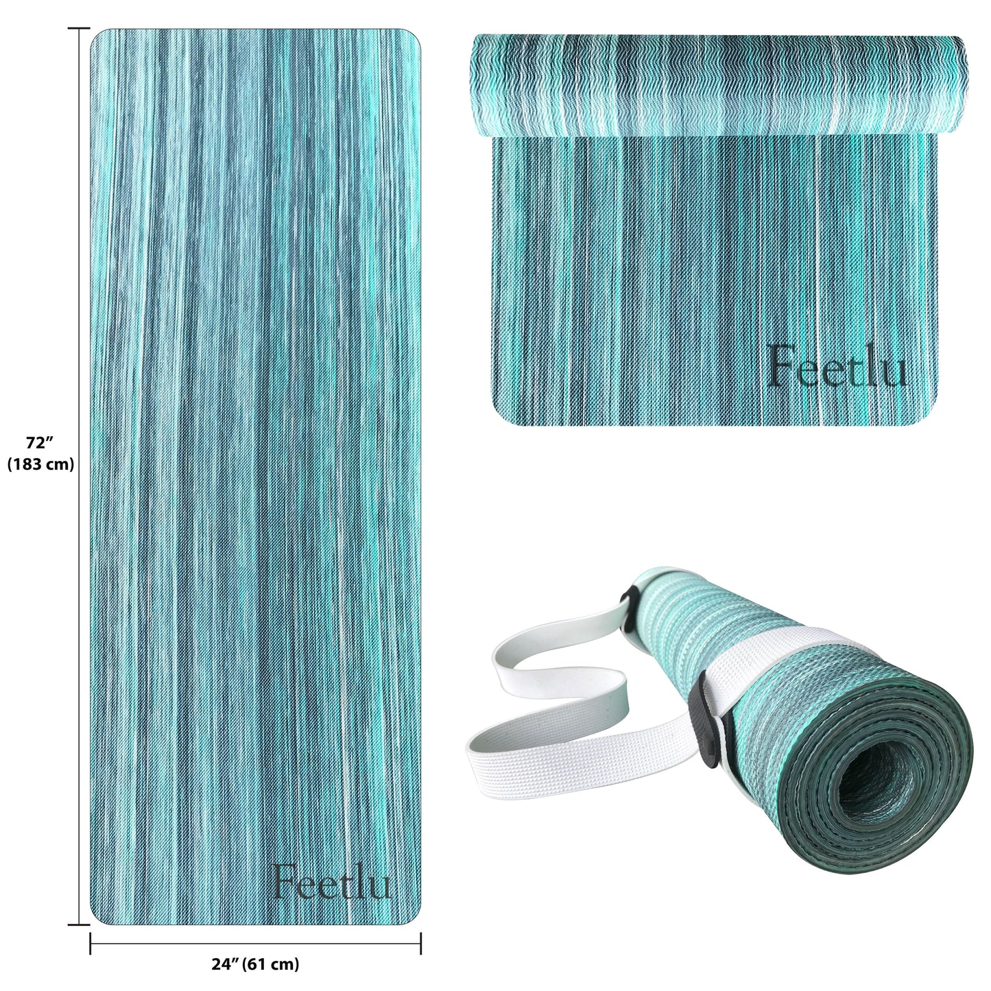 Comfortable Yoga Mat | Green and White Yoga Mat | Feetlu