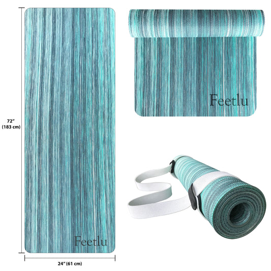 Comfortable Yoga Mat | Green and White Yoga Mat | Feetlu