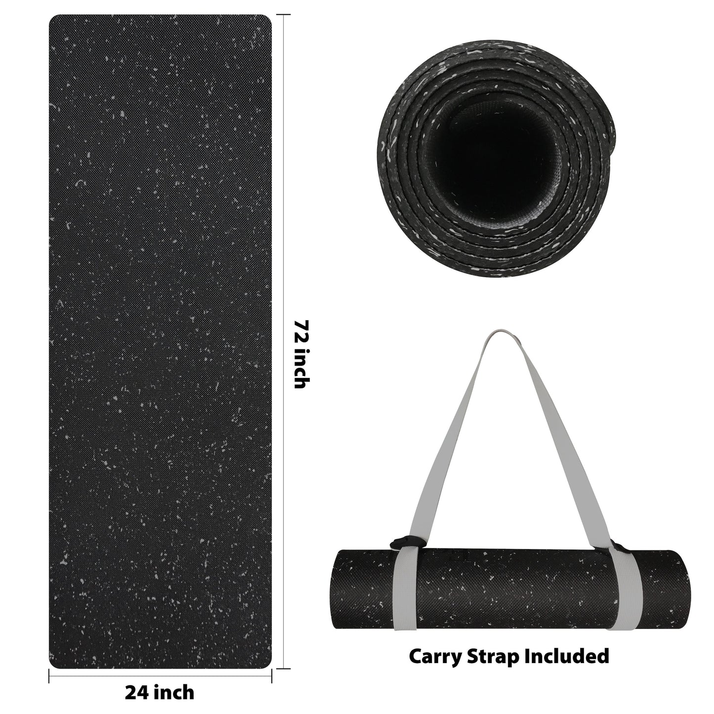 Black Yoga Mat | Easy Clean Yoga Mat | Feetlu