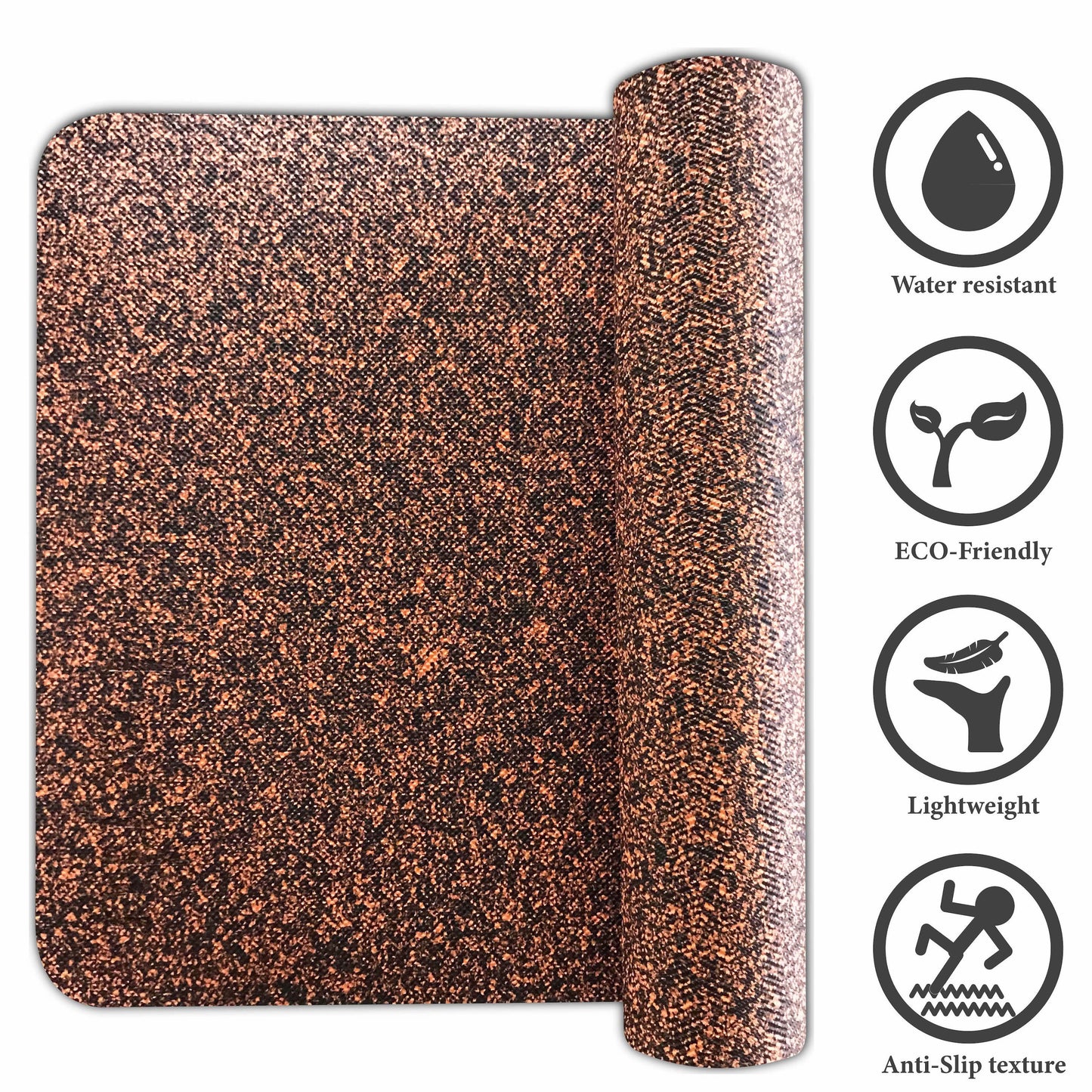 Recycled Exercise Yoga Mat | Black and Orange Mat | Feetlu