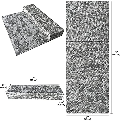 Foldable Exercise Yoga Mat 6mm (1/4") - Gary Camo