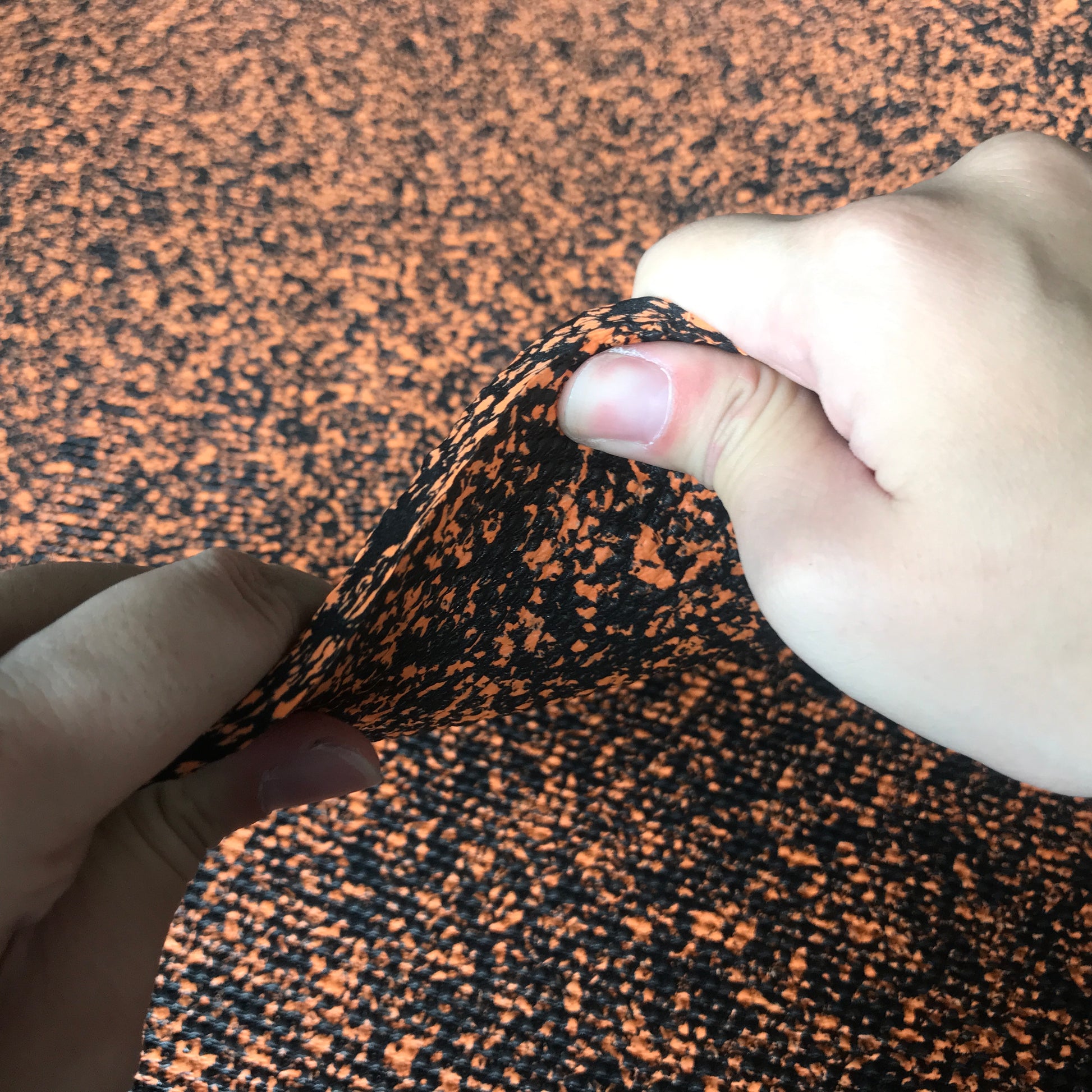 Recycled Exercise Yoga Mat | Black and Orange Mat | Feetlu