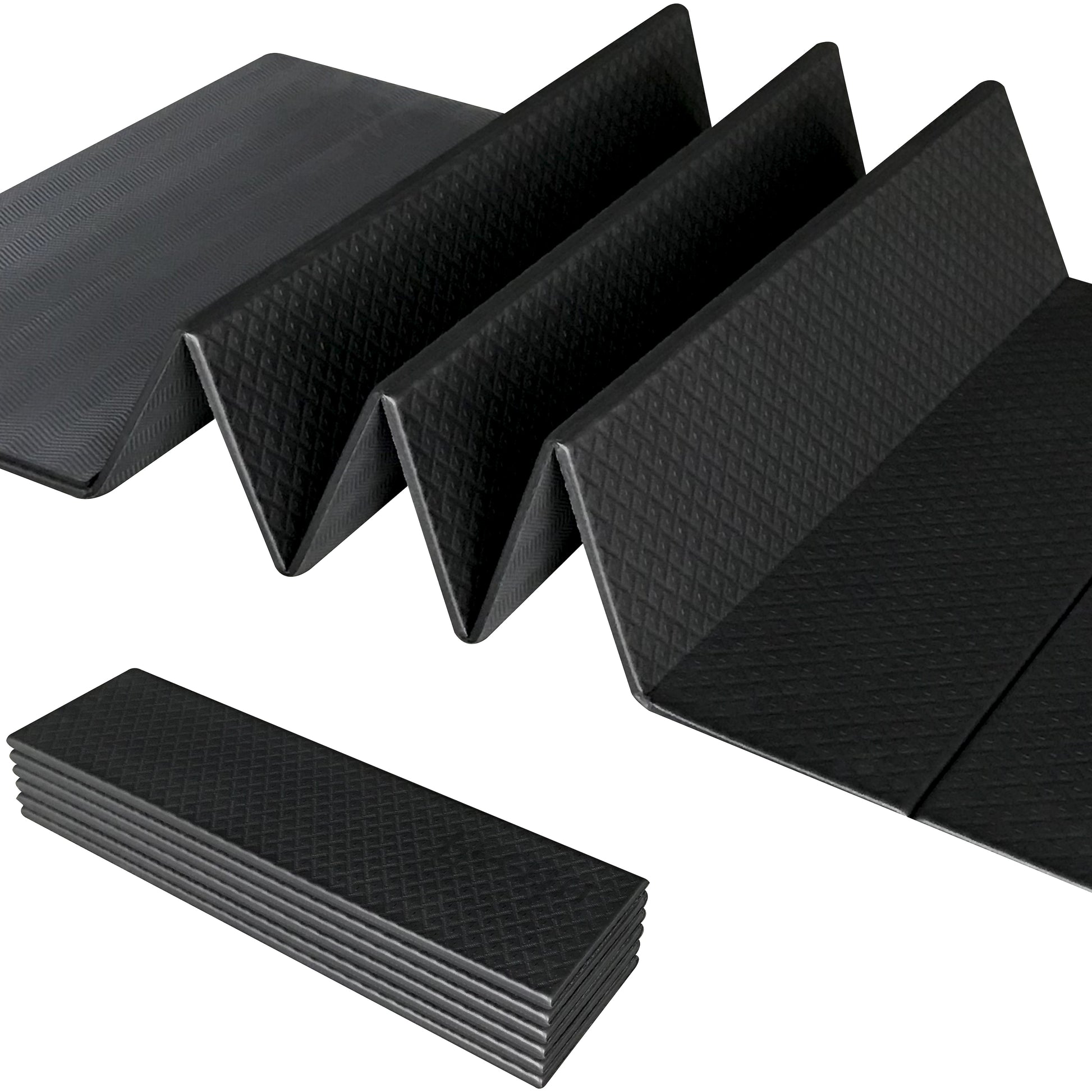 Foldable Exercise Yoga Mat Thick 8mm (1/3) - Black/Gray – Feetlu