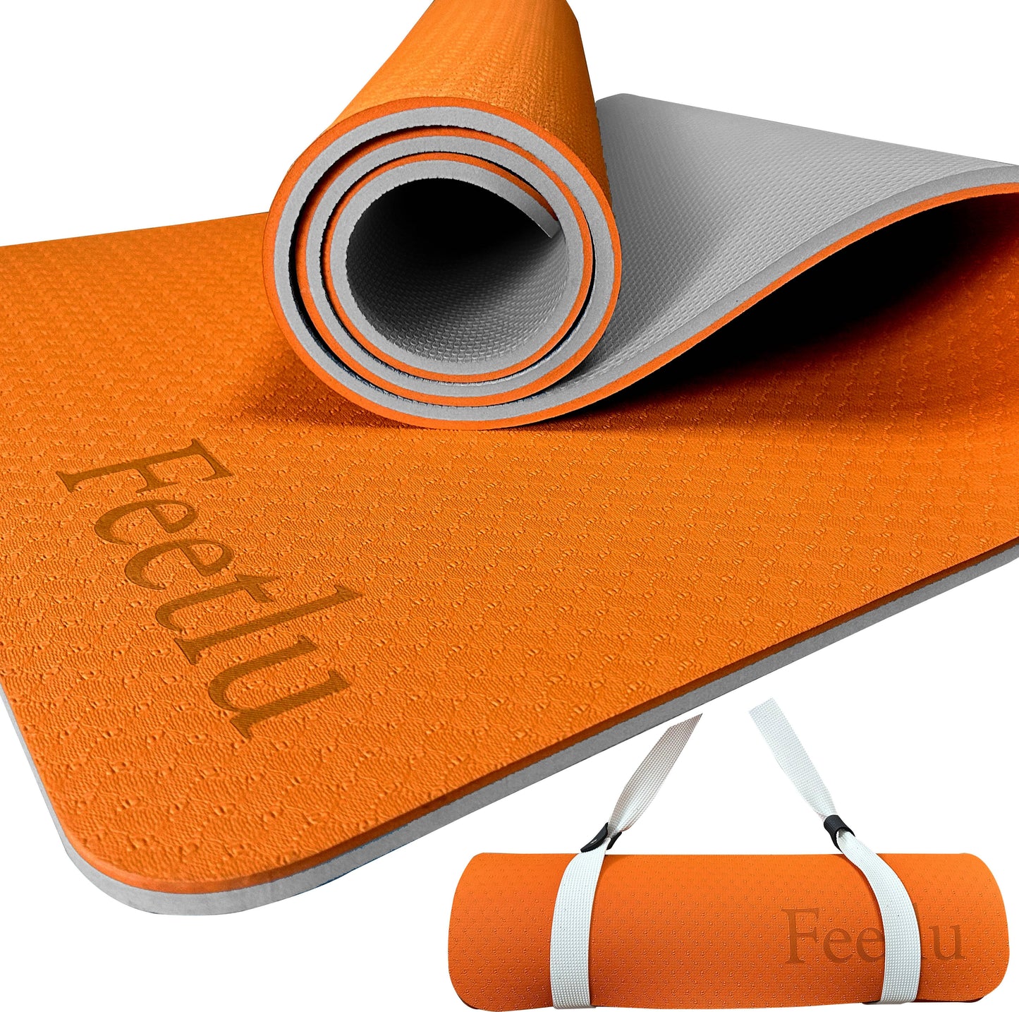 Thick Yoga Mat 10mm (2/5")-Yellow/Red