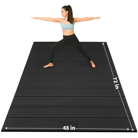 Wide & Large Foldable Exercise Yoga Mat 6mm & 8mm Thick
