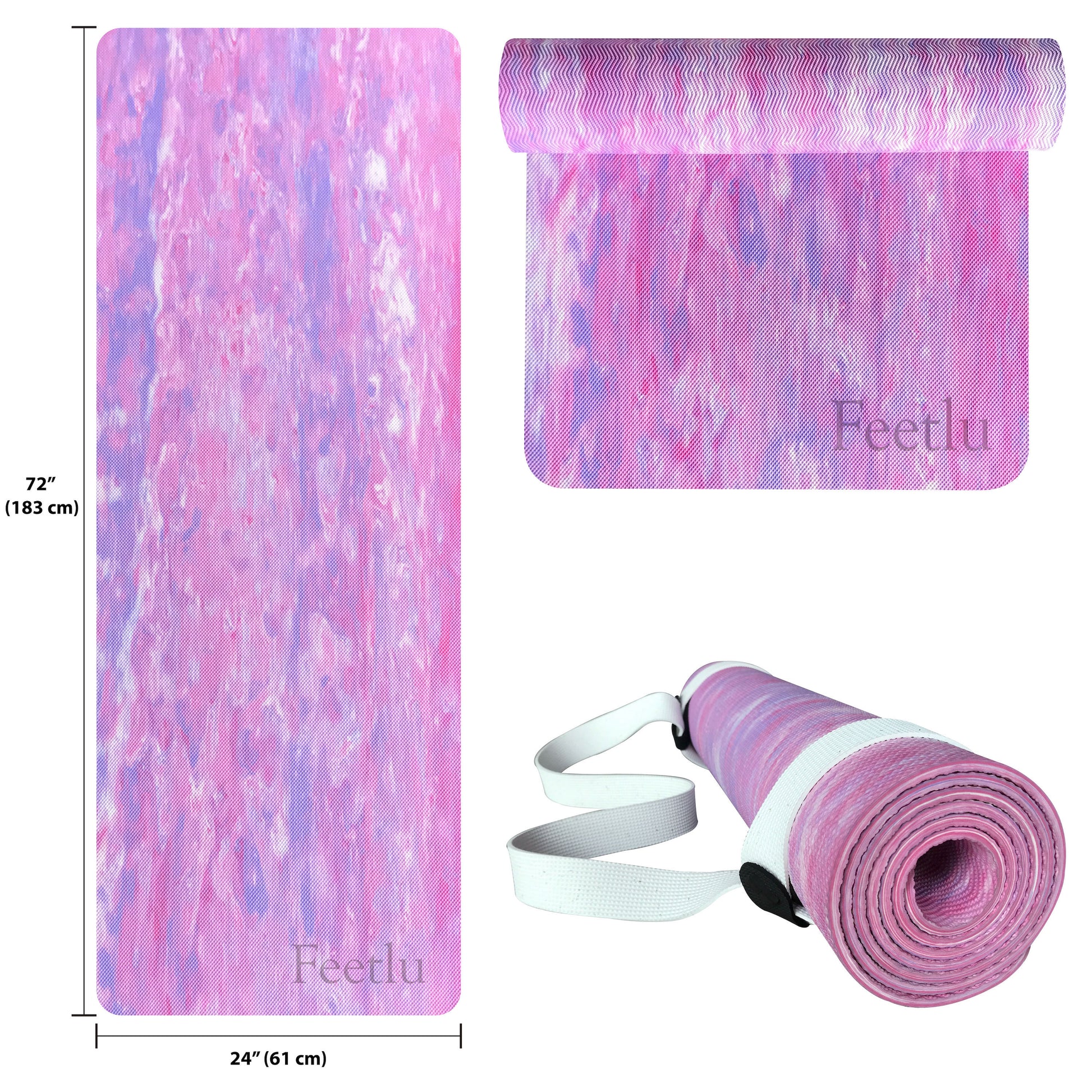 Extra Thick Yoga Mat | Pink and Purple Yoga Mat | Feetlu