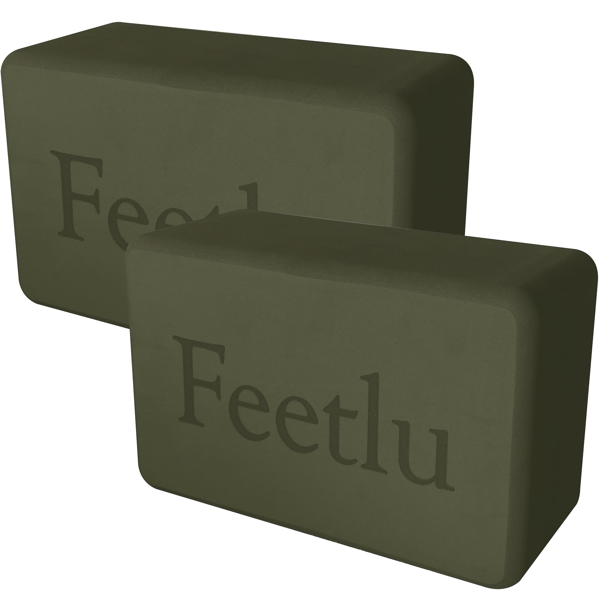 Olive Green Yoga Blocks | 2 Olive Green Yoga Blocks | Feetlu