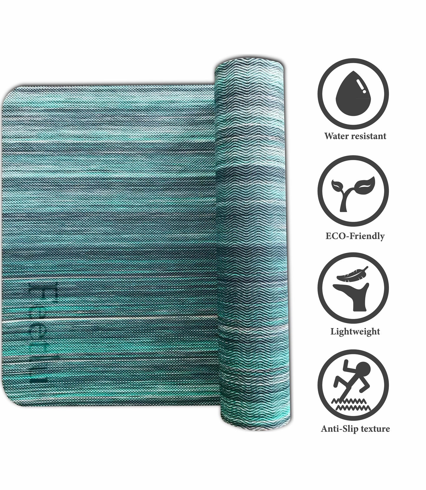 Comfortable Yoga Mat | Green and White Yoga Mat | Feetlu